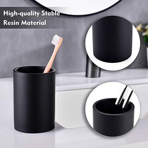 Matte Black Resin Tumbler Cup Bathroom Holder