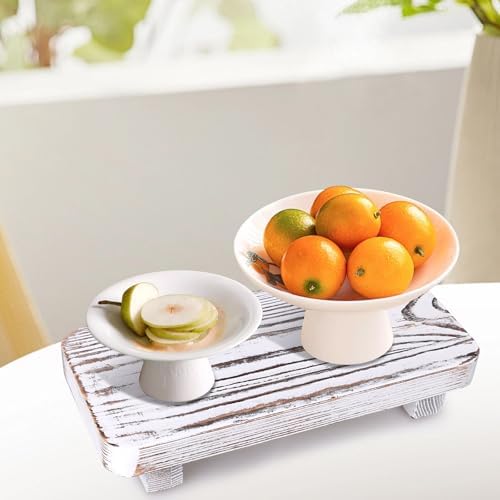 GT WCS001Bathroom Counter Organizer Wooden Pedestal Stand White for Sink Decor Organization