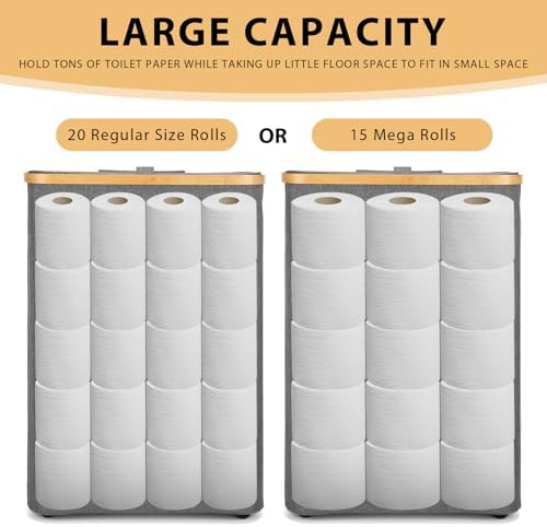 Effortlessly organize your bathroom with Odonatas sleek storage basket Holds up to 20 regular or 15 mega rolls