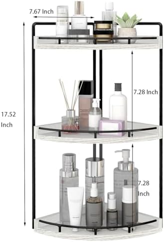 Dorhors 3-Tier Corner Bathroom Organizer Versatile Storage Solution for Your Bathroom Kitchen or Dresser