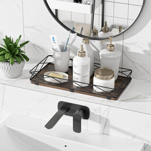 Lixple 13 Metal and Wood Toilet Tank Organizer