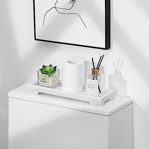 Luxspire Builder-Proof Bathroom Vanity Tray Marble Design 11 x 4