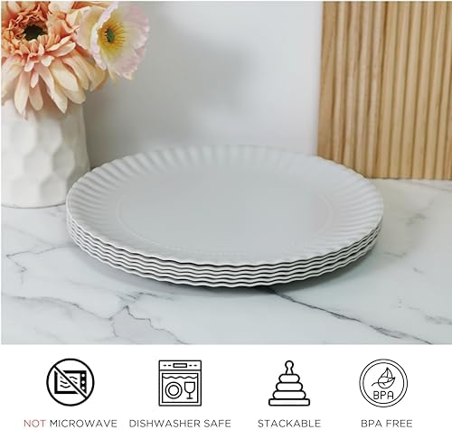 Melamine Dinner Plates Set of 6 105-inch Gray