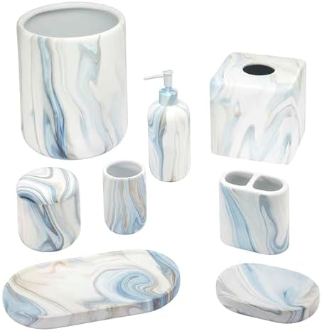 Perfect Fit for Your Bathroom Avanti Linens Tissue Cover Resin Countertop Accessories Waves Collection Blue