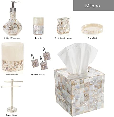 Milano Toothbrush Cup with Mother of Pearl - Electric Toothbrush Holder for Bathroom