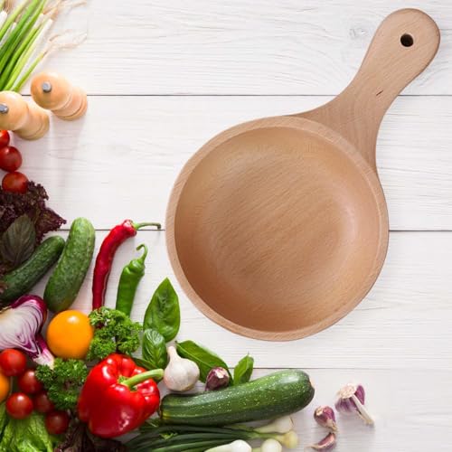 Bothyi Handcrafted Wooden Salad Bowl with Handle - Elegant Kitchen Essential