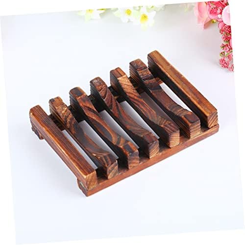 Sturdy Bamboo Soap Dish 4-Pack for Bathroom or Kitchen