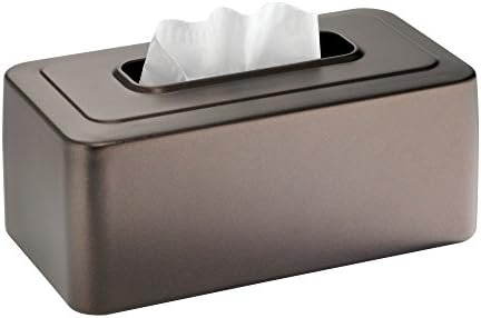 Tissue Box Cover for Bathroom Elegant Slide-On Design Bronze
