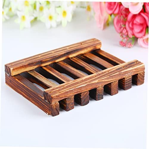 Sturdy Bamboo Soap Dish 4-Pack for Bathroom or Kitchen