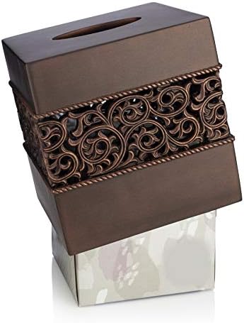 Elegant Bronze Tissue Box Cover Easy to Use Durable for Bathrooms More