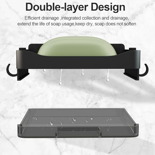 Space-SavingMulti-Functional 2-Piece Washroom Organiser with Drainage for Tiles Glass