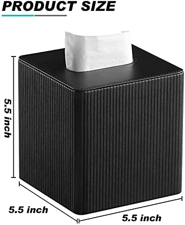 PU Leather Tissue Box Cover with Magnetic Closure