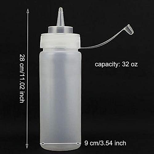3-pack plastic condiment squeeze bottles with tip caps