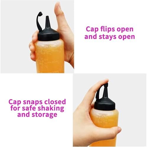 Jeffbaubl 8-Piece Squeeze Bottle Set for Kitchen Detectives Clear Small