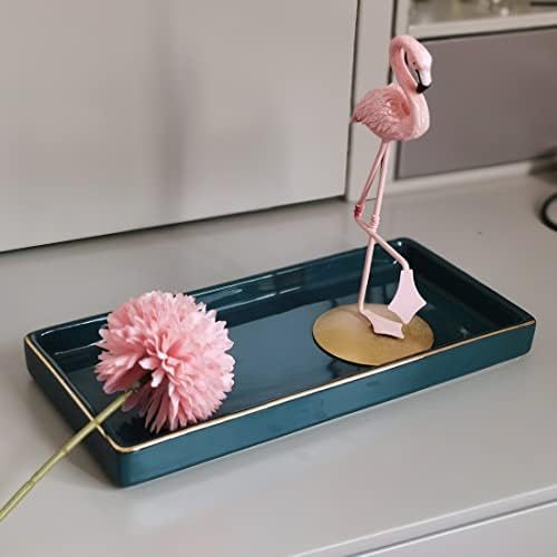 HANKOR Brightening 10x5 Ceramic Bathroom Tray for Countertops