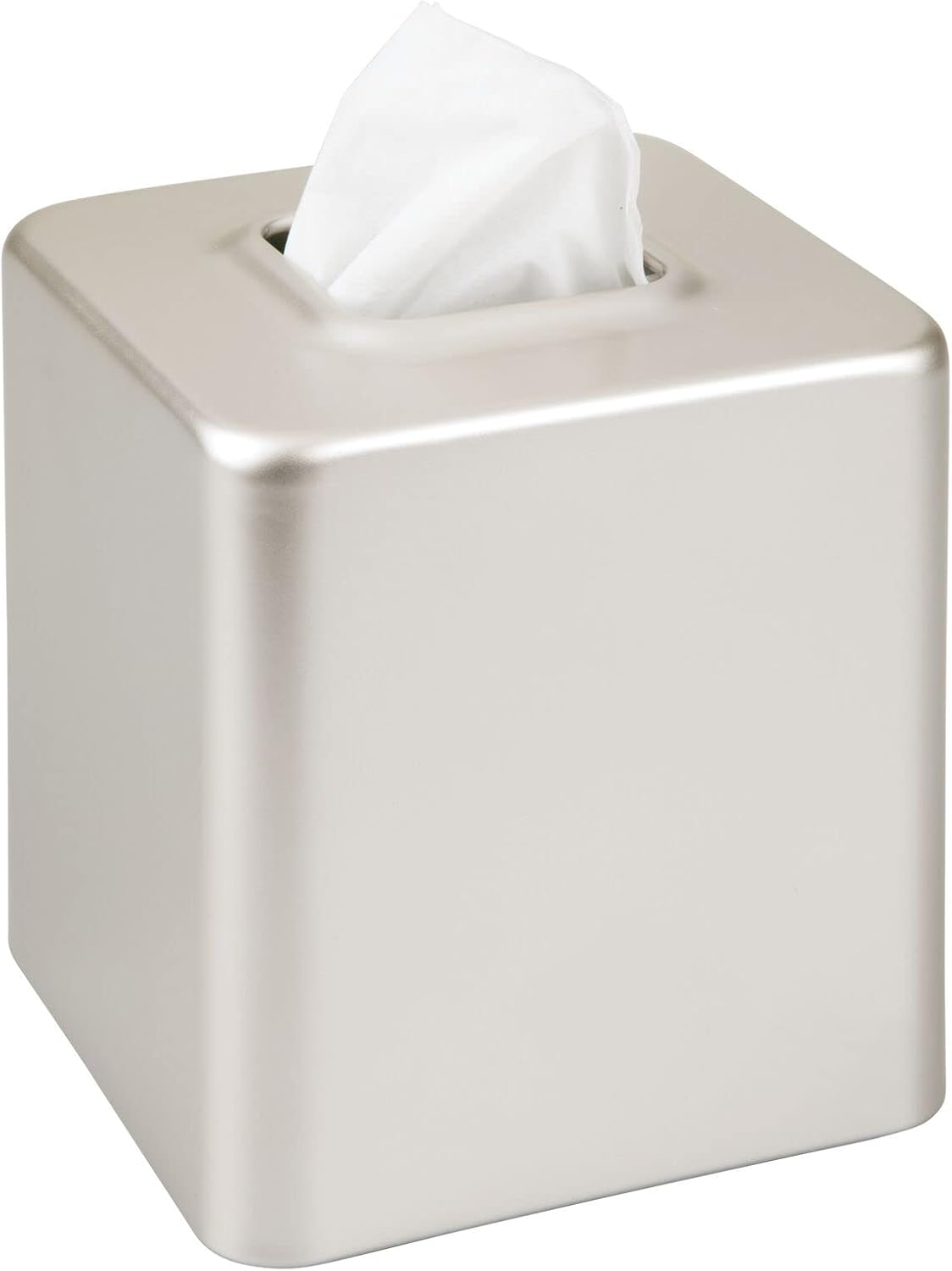 mDesign Steel Square Tissue Box Cover - Satin
