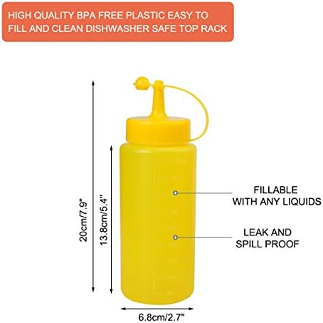 4-Piece 16oz Plastic Condiment Squeeze Bottles with Cap for Kitchen Use