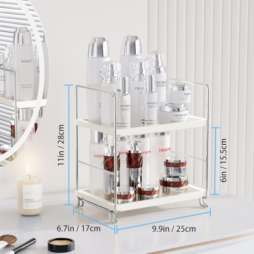 Secure 2-Tier Organizer for Bath Counters