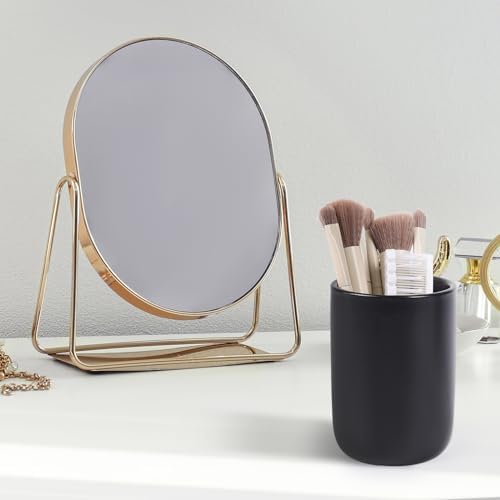 BosilunLife Ceramic Toothbrush Holder - 12oz Black Tumbler Cup - Reusable Oral Care Accessory