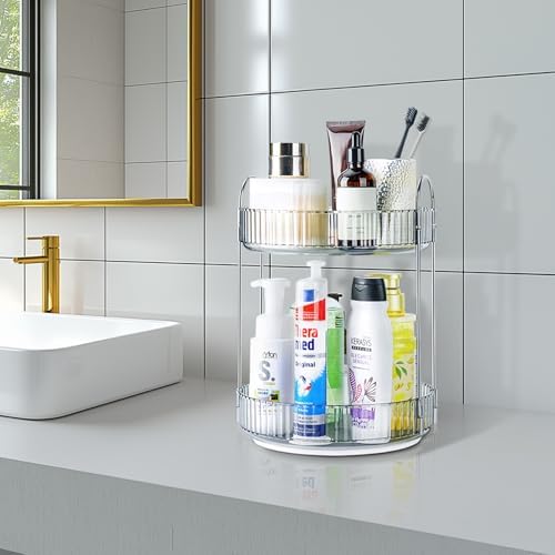 Get organized with Niluks 360-degree rotating makeup organizer Place your essentials anywhere anytime