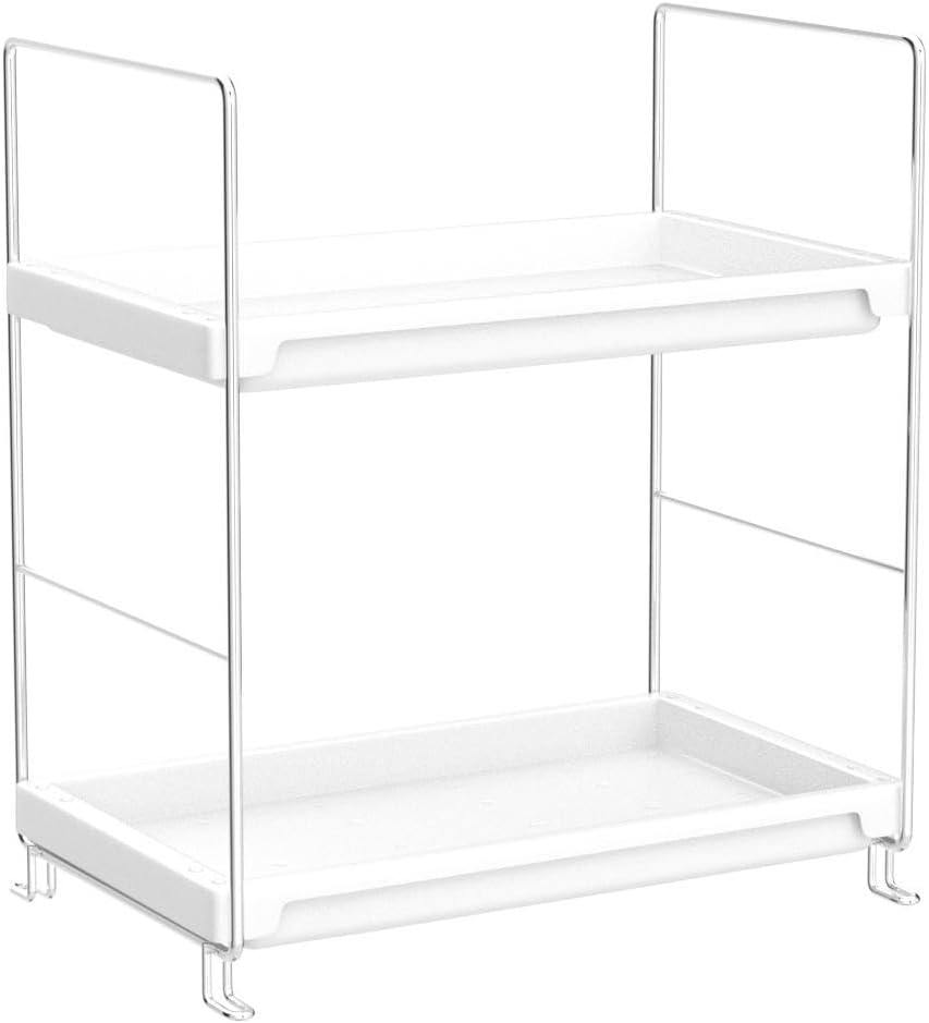 Secure 2-Tier Organizer for Bath Counters