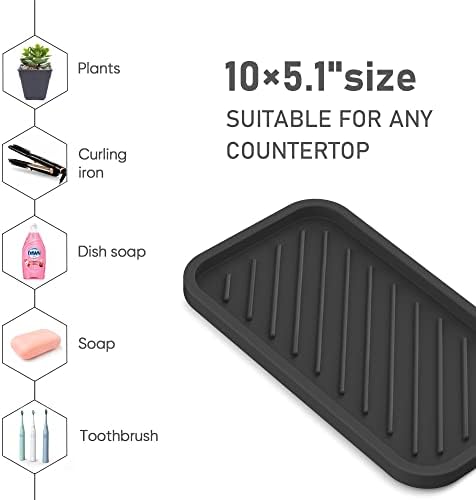 EG-SIPRO Silicone Sponge Holder Large 12 Sink Organizer Tray for Kitchen Bathroom