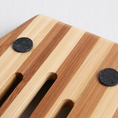 1pc Natural Bamboo Soap Holder Retro Design Compact Eco-Friendly for Bathroom Kitchen Use