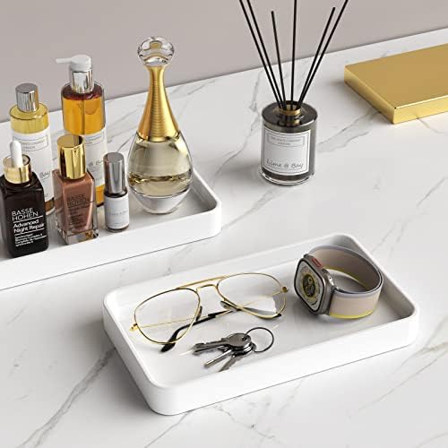 Gurygo 10 Ceramic Bathroom Vanity Tray for Kitchen Bathroom Use - White