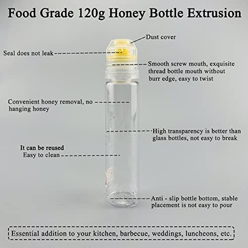 AKOAK 4-Piece Reusable Plastic Squeeze Bottle Dispenser