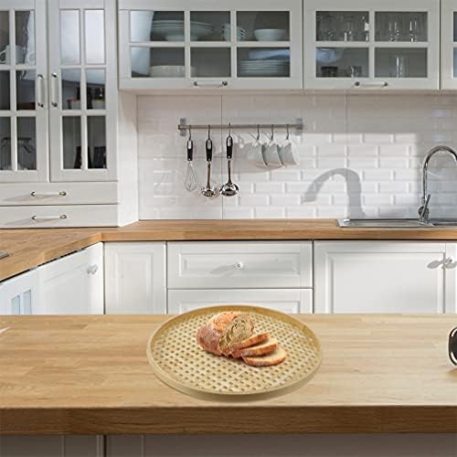 2-Piece Bamboo Storage Baskets for Kitchen Counter Fruit Bread Organizers Decorative