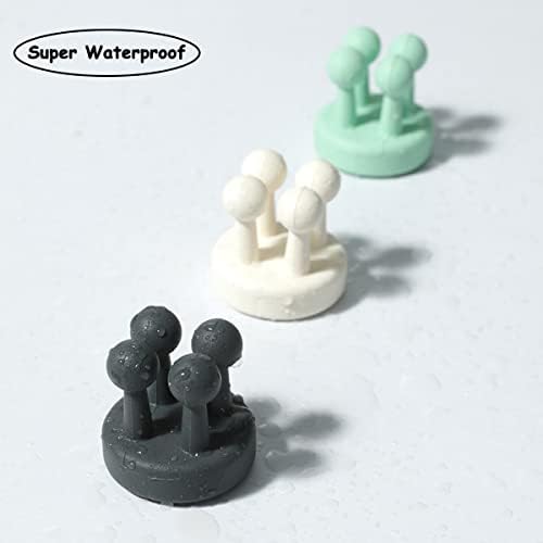 4-Piece Silicone Waterproof Toothbrush Holders Self-Adhesive for Keys Clothes Towels and Cables Gray