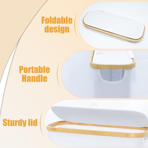 HoomTop White Toilet Paper Storage Basket with Lid