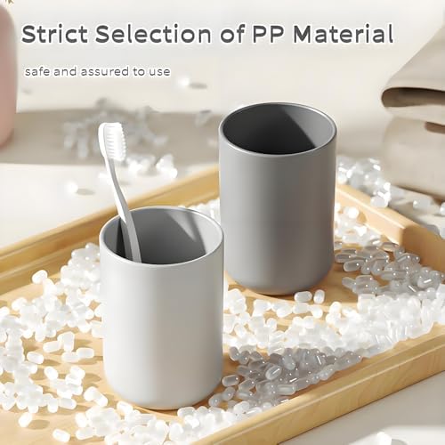 4 Piece Plastic Bathroom Tumbler Cup Organizer