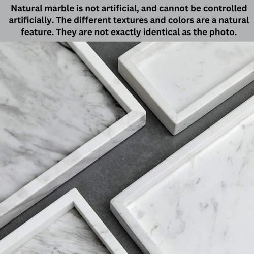 KC KULLICRAFT Natural Marble Tray for Desktop Kitchen Bathroom Organizer