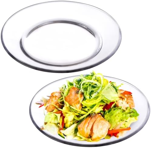 NUTRIUPS 75-Inch Clear Glass Dinner Plates Set of 2