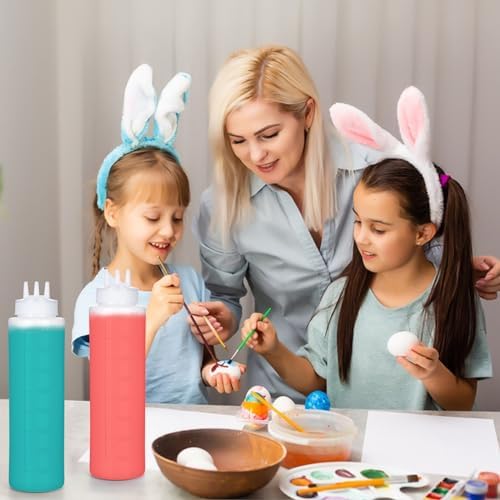 Two-Pack 3-Hole Squeeze Bottles with 2 Funnels