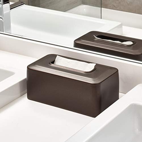 Tissue Box Cover for Bathroom Elegant Slide-On Design Bronze
