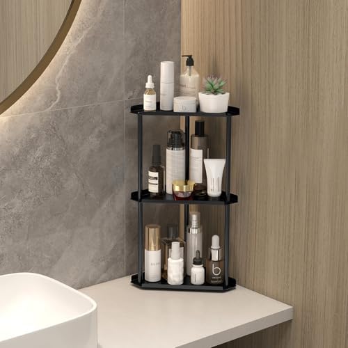 Sturdy 3-Tier bathroom counter organizer perfect for organizing skincare products in the bathroom or anywhere else