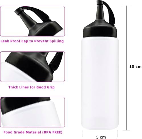Jeffbaubl 8-Piece Squeeze Bottle Set for Kitchen Detectives Clear Small