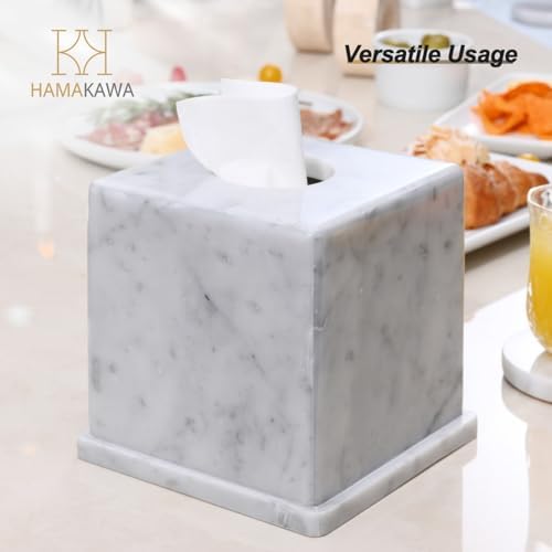 Natural Stone Tissue Box Cover 6x6x57 Carrara White