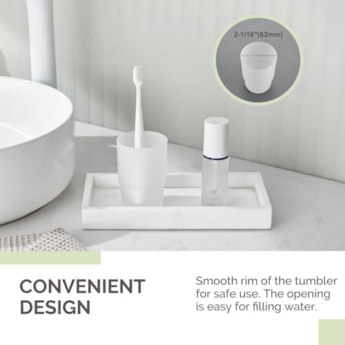 Angle Simple Frosted Glass Tumbler for Toothbrush Toothpaste