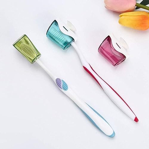 3Pcs Multicolor Toothbrush Holder Set with Suction Cups