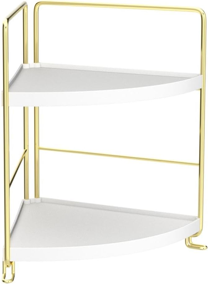 Sturdy Corner Organizer with 2 Tier Storage for Bath Space-Saving Vanity Organizer