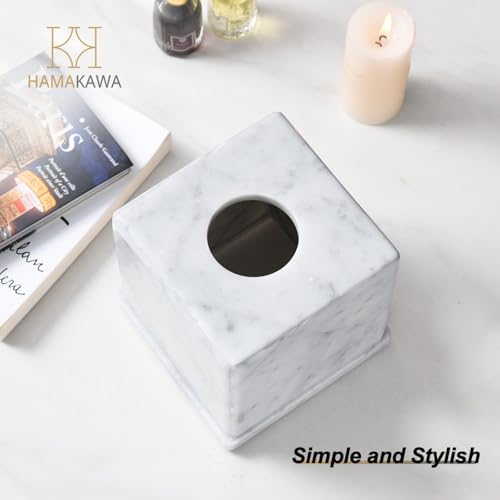 Natural Stone Tissue Box Cover 6x6x57 Carrara White