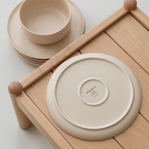 6-Piece Chip and Scratch-Resistant Dinner Plate Set in Oat Beige