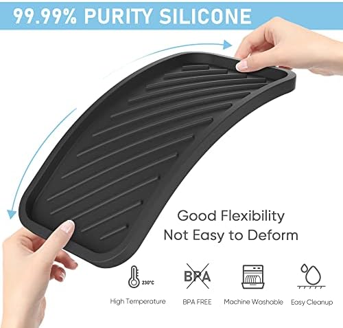 EG-SIPRO Silicone Sponge Holder Large 12 Sink Organizer Tray for Kitchen Bathroom