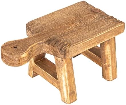 Creative Co-Op Small Wood Pedestal with Handle