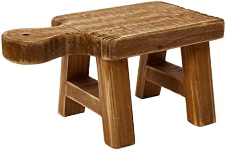 Creative Co-Op Small Wood Pedestal with Handle