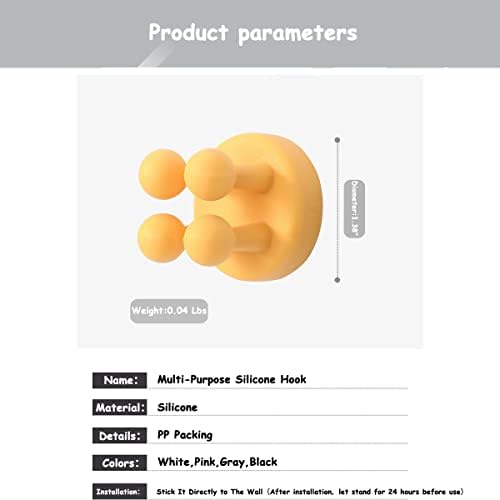 4-Piece Silicone Waterproof Toothbrush Holders Self-Adhesive for Keys Clothes Towels and Cables Gray