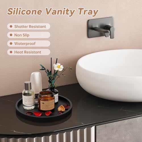 Thickened Silicone Vanity Organizer Tray for Kitchen Bathroom Use